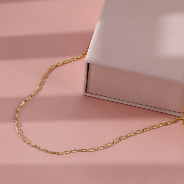 FX0864 925 Sterling Silver Small Bar Chain Necklace