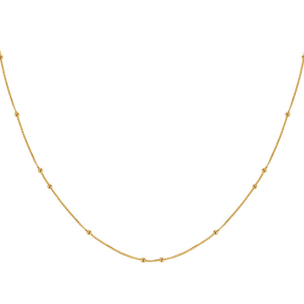 FX0868 925 Sterling Silver Trendy Gold Beaded Chain Necklaces For Women