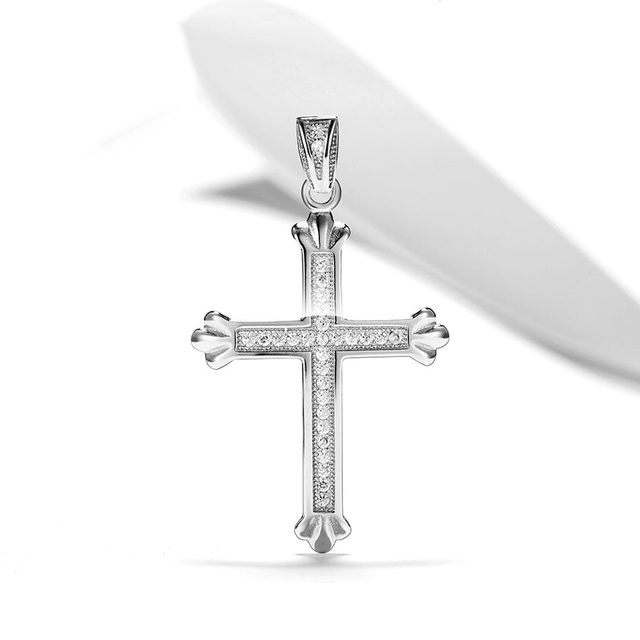 GD5063 925 Sterling Silver Latin Cross Budded Necklace Pendant