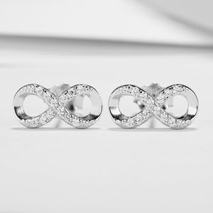 GE3141 925 Sterling Silver Infinty Stud Earrings For Women