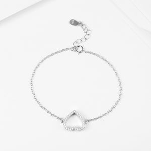 GS2044 925 Silver Forever Love Heart Zirconia Bracelet