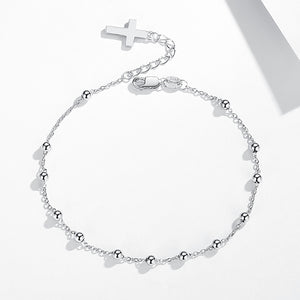 GS2130 925 Sterling Silver Simple Bead Charm Bracelet
