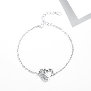 GS2004 925 Sterling Silver Heart Shape Bracelet