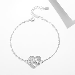 GS2005 925 Sterling Silver Heart and Infinite Bracelet