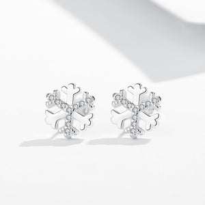 GE3002 925 Sterling Silver Snowflake Stud Earring