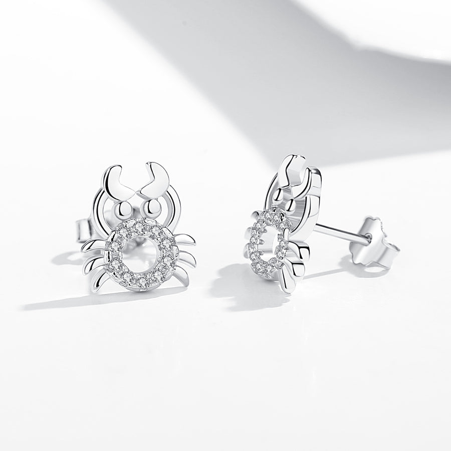 GE3027 925 Sterling Silver Crab Stud Earring