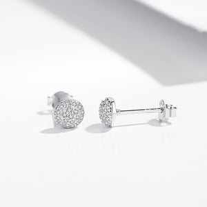 GE3045 925 Sterling Silver White CZ Round Stud Earring