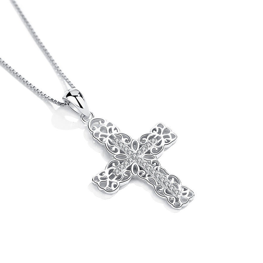 GX1080 925 Sterling Silver Trendy Cross Pendant Necklace