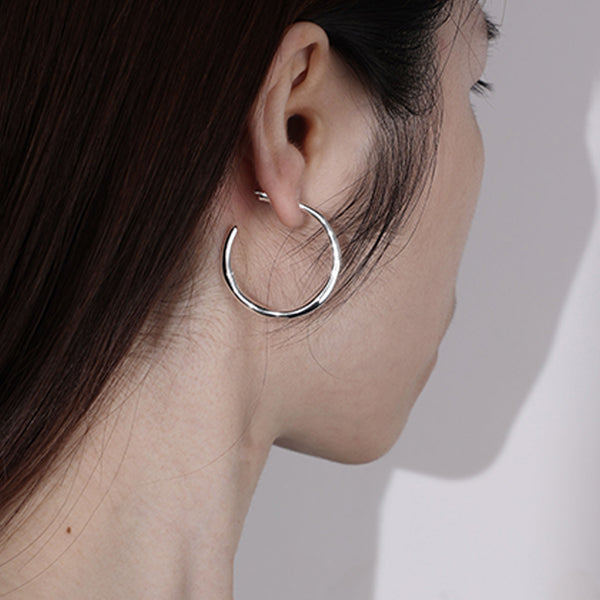 FE1972 925 Sterling Silver Minimalist Twist Hoops