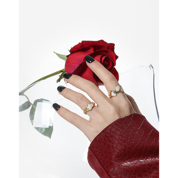 RHJ1072 925 Sterling Silver Enamel Heart Ring