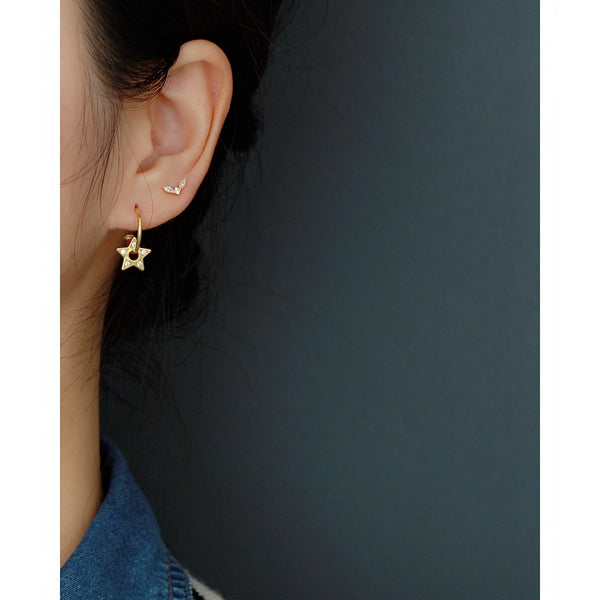 YHE0537 925 Sterling Silver Minimalist Marquse Cubic Zirconia Barbell Stud Earrings