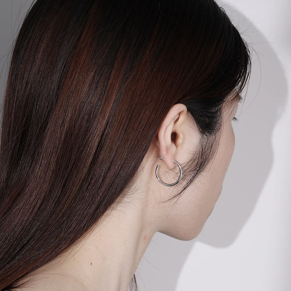 FE1971 925 Sterling Silver Small Fine Hoops Earring