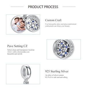 XPPY1079 925 Sterling Silver Moon & Star Custom Photo Charms
