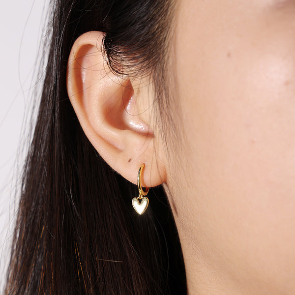 YHE0248 925 Sterling Silver Forever Love Heart Dangle Earring