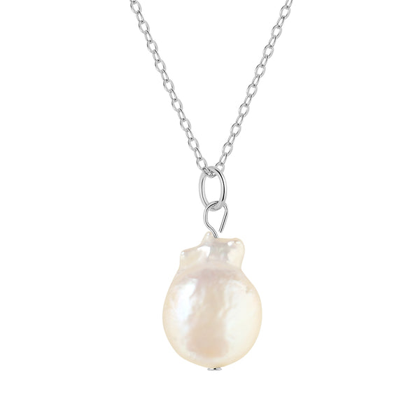 FX0696 925 Sterling Silver Baroque Pearl Necklace