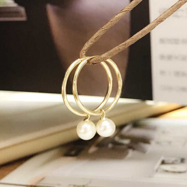 PE0054 925 Sterling Silver Big Circle Fresh Water Pearl Hoop Earrings