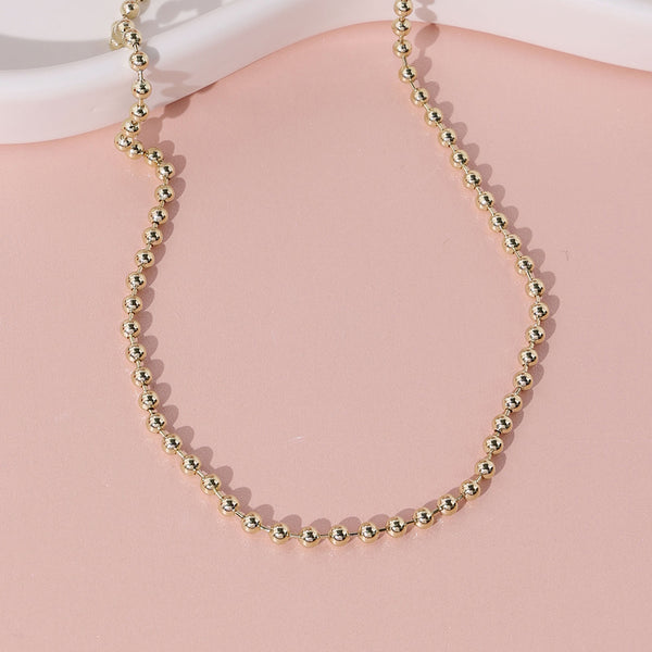 FX0888 925 Sterling Silver Ball Bead Chain Necklace