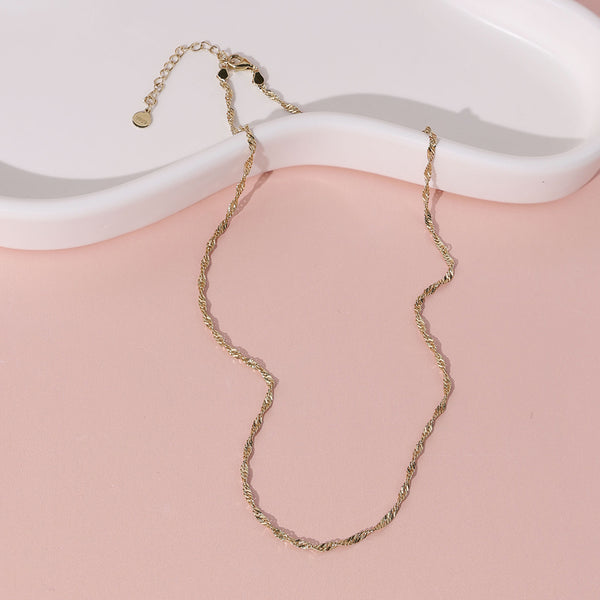 FX0891 925 Sterling Silver Singapore Chain Necklace