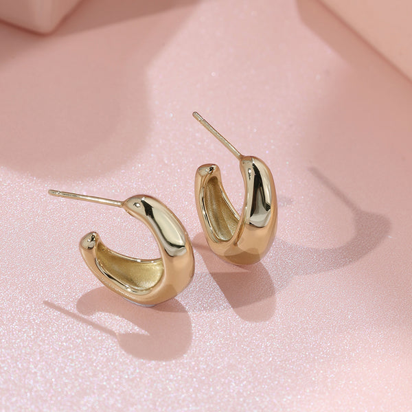 FE1968 925 Sterling Silver Basic Texture Hoops