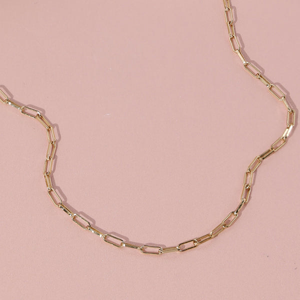 FX0892 925 Sterling Silver Boyfriend Bold Paperclip Chain Necklace