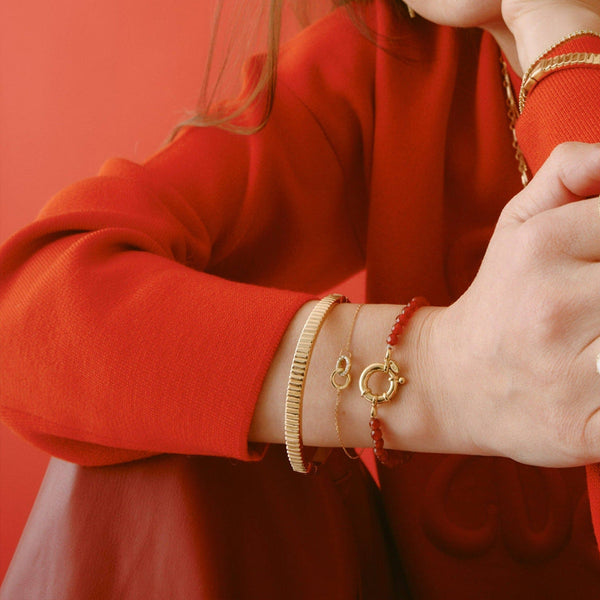 FS0304 925 Sterling Silver Cubic Zirconia Interlock Bracelet