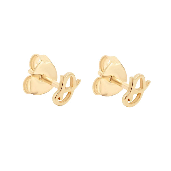 FE1396 925 Sterling Silver Letter Stud Earrings