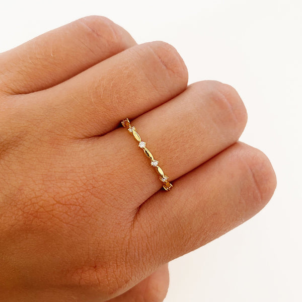 FJ0310 925 Sterling Silver Liam Mini White Zircons Ring