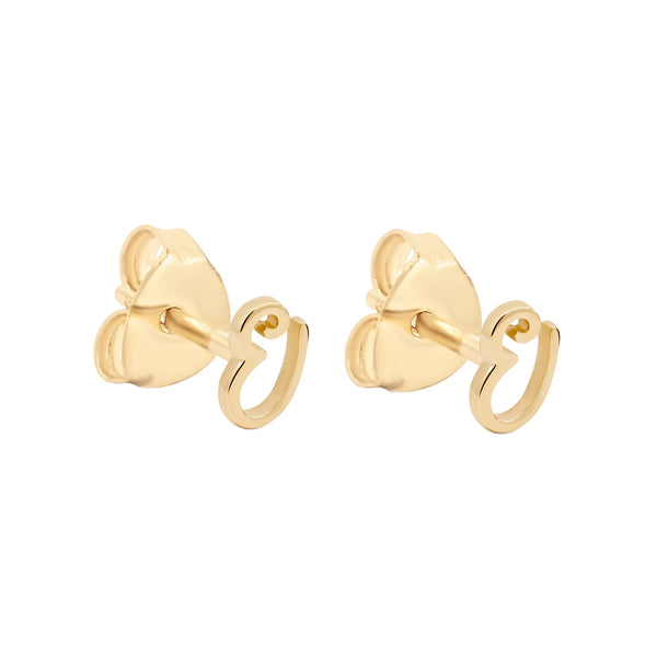 FE1396 925 Sterling Silver Letter Stud Earrings