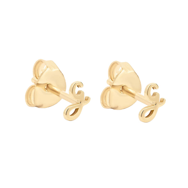 FE1396 925 Sterling Silver Letter Stud Earrings