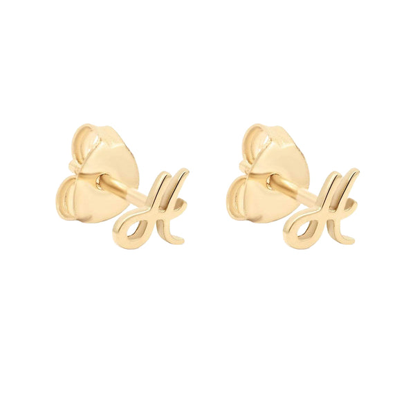 FE1396 925 Sterling Silver Letter Stud Earrings