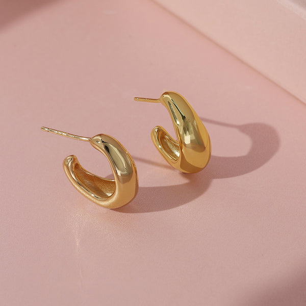 FE1968 925 Sterling Silver Basic Texture Hoops