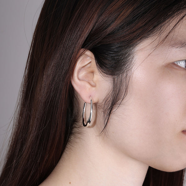 FE1972 925 Sterling Silver Minimalist Twist Hoops