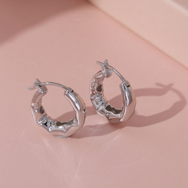 FE1973 925 Sterling Silver Balance Twist Hoops