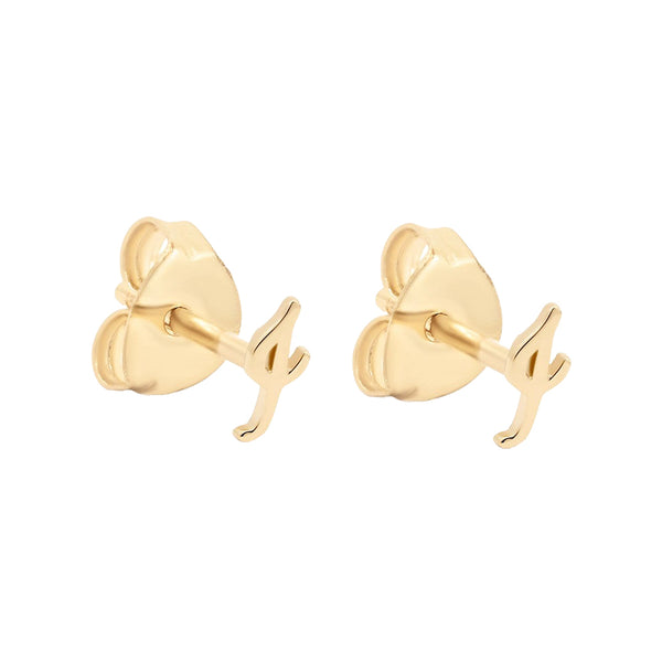 FE1396 925 Sterling Silver Letter Stud Earrings