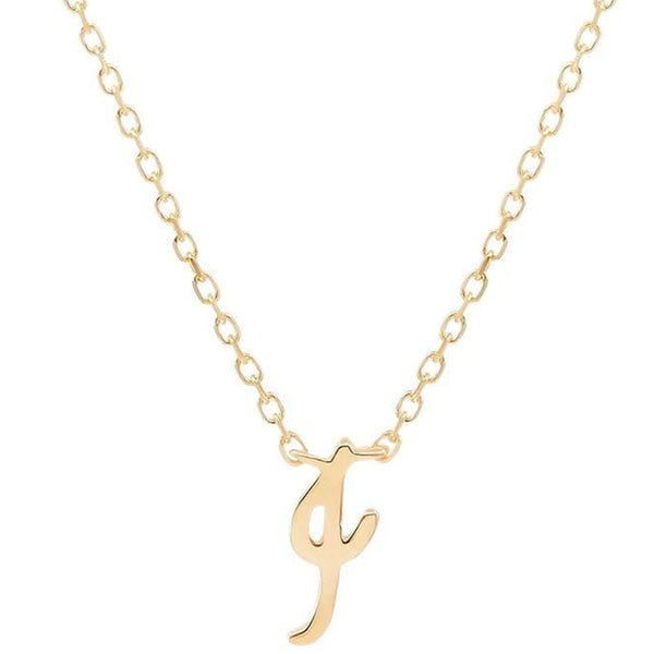 FX0542 925 Sterling Silver Letter Pendant Necklace