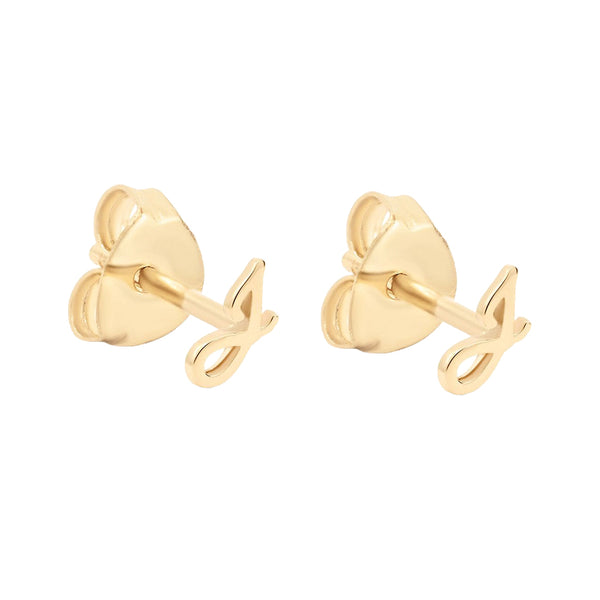 FE1396 925 Sterling Silver Letter Stud Earrings