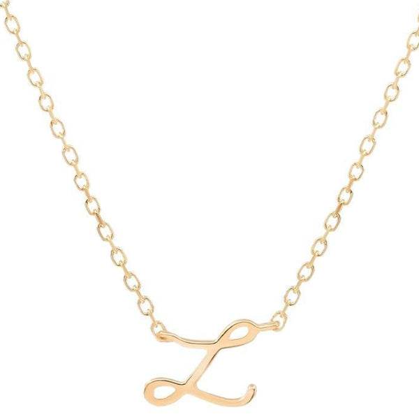 FX0542 925 Sterling Silver Letter Pendant Necklace