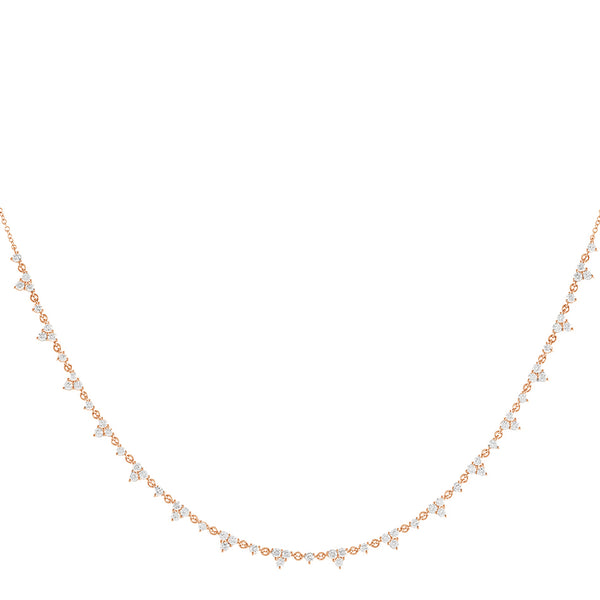 FX0193 925 Sterling Silver Diamond Choker Necklace