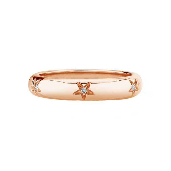 FJ0675 925 Sterling Silver Petite Star Band Ring