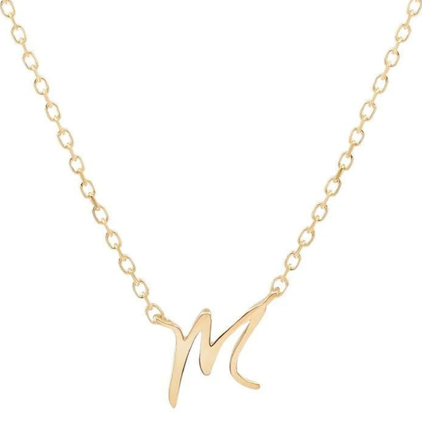 FX0542 925 Sterling Silver Letter Pendant Necklace