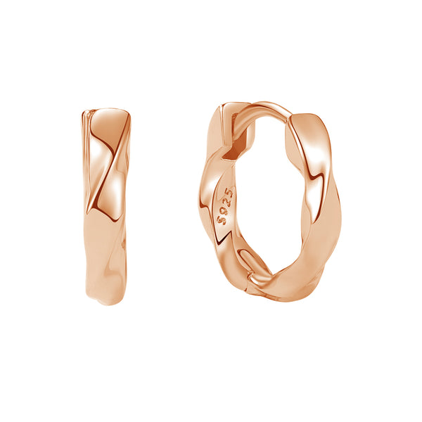 FE1872 925 Sterling Silver Mobius Ring Hoops