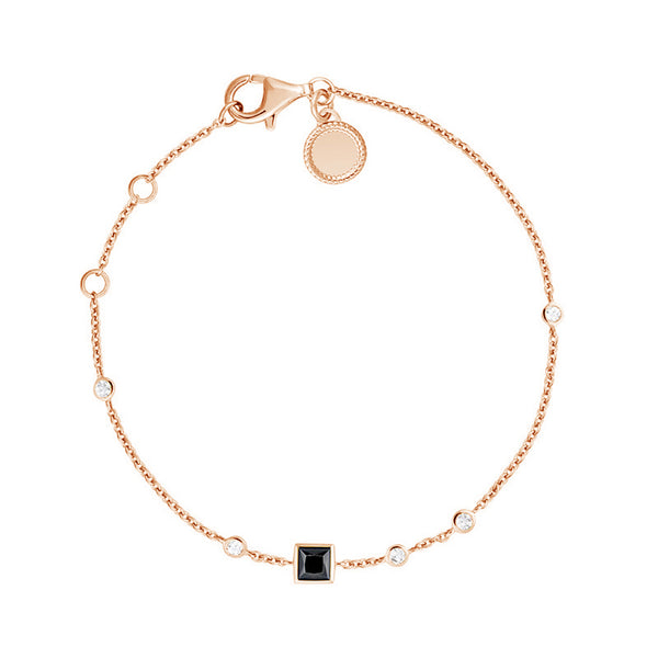 FS0012 925 Sterling Silver Black Spinel Topaz Bracelet