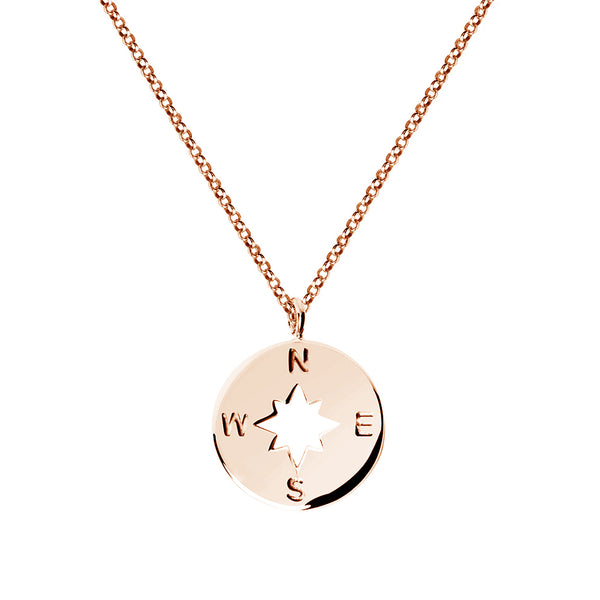 FX0262 925 Sterling Silver Compass Necklace