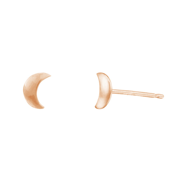 FE0728 925 Sterling Silver Moon Studs Earrings