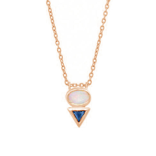 FX0553 925 Sterling Silver Noble Opal & Zircon Necklace
