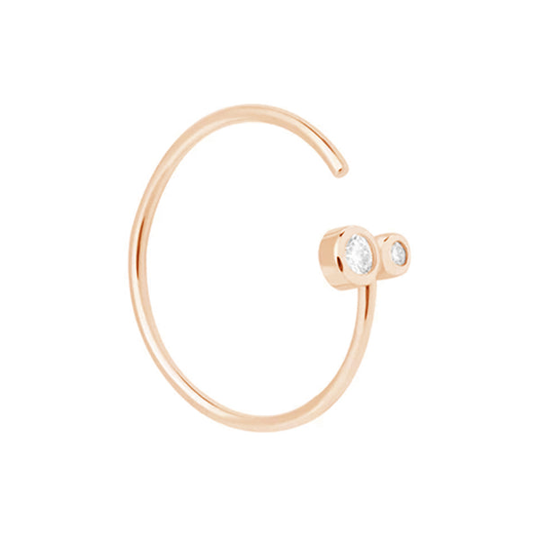 FJ0033 925 Sterling Silver Double Diamond Open Ring