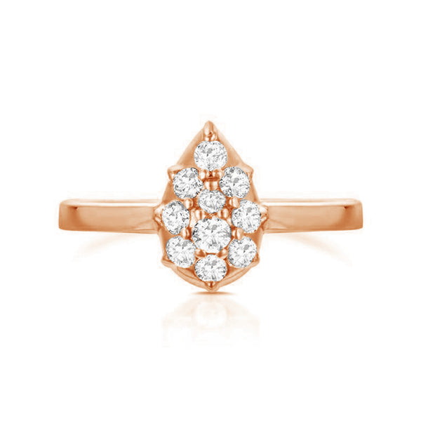 FJ0404 925 Sterling Silver Cubic Zircon Flower Ring