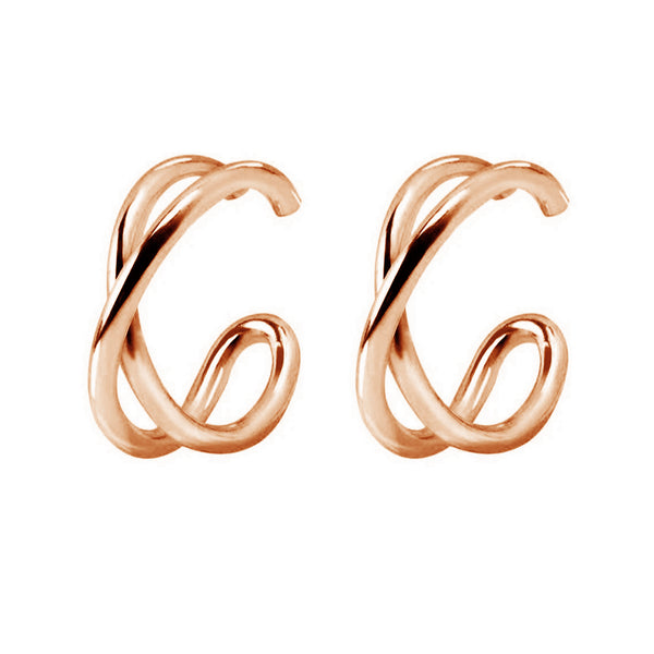 FE0607 925 Sterling Silver Simple Cross Earrings Cuff