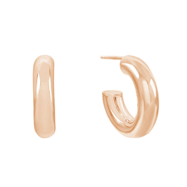 FE0779 925 Sterling Silver Small Chunky Hoop Earrings