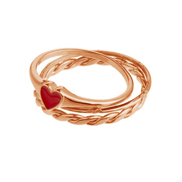 FJ0832 925 Sterling Silver Enamel Heart Multi Women Rings